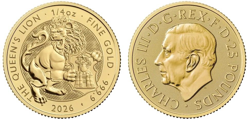 1/4oz 2026 Tudor Beasts Queens Lion Gold Coin