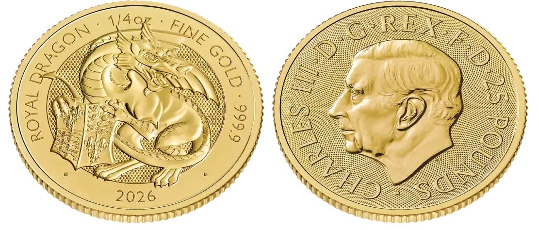 1/4oz Tudor Beasts Royal Dragon Gold Coin