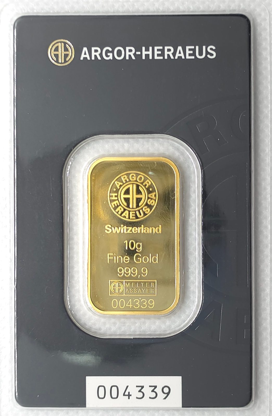 10g Argor Heraeus Gold Bar (Classic) image 3