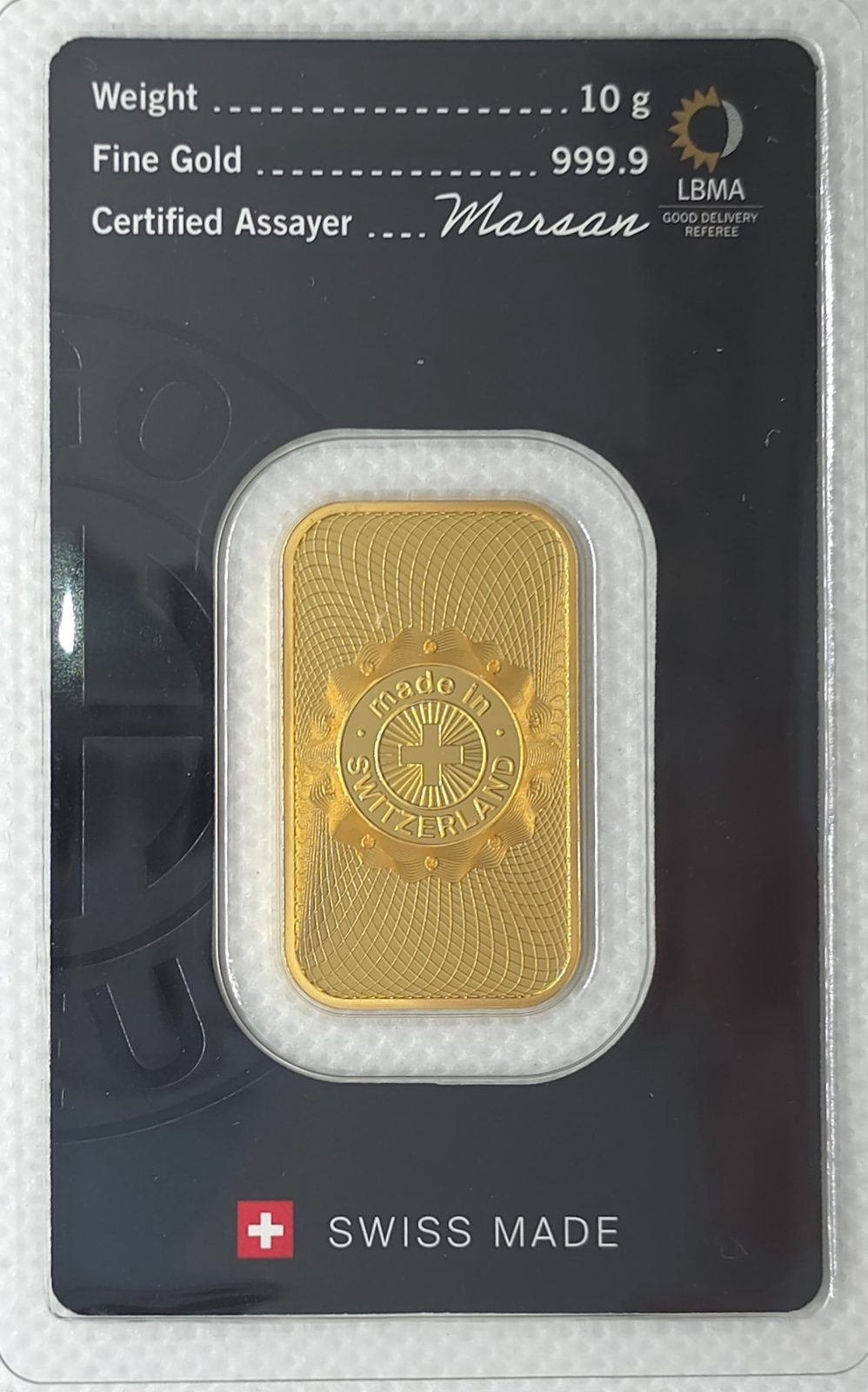 10g Argor Heraeus Gold Bar (Classic) image 2