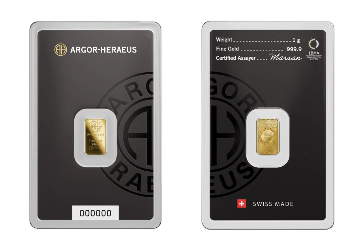 1g Argor Heraeus Gold Bar (Classic)