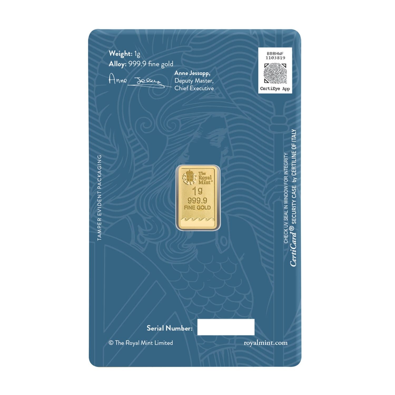 1g Britannia Gold Bar image 3