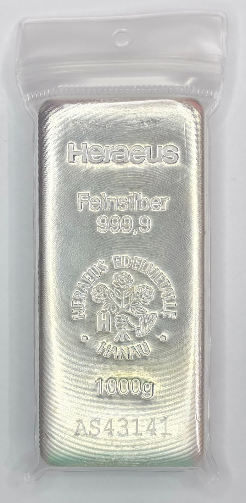 1KG Heraeus Silver Cast Bar image 2