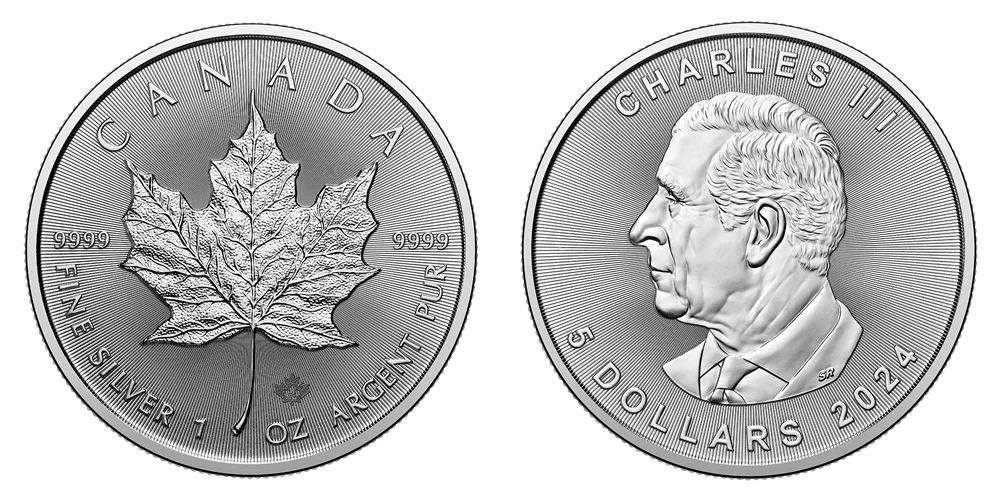 1oz Canadian Maple Leaf Silver Coin (Tube of 25) Year 2014+