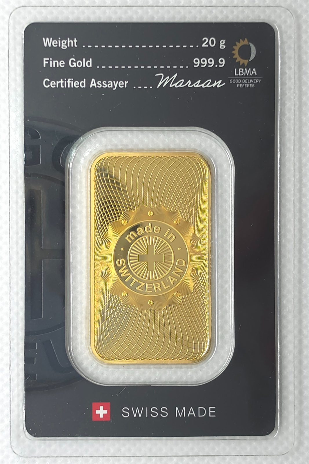 20g Argor Heraeus Gold Bar (Classic) image 2