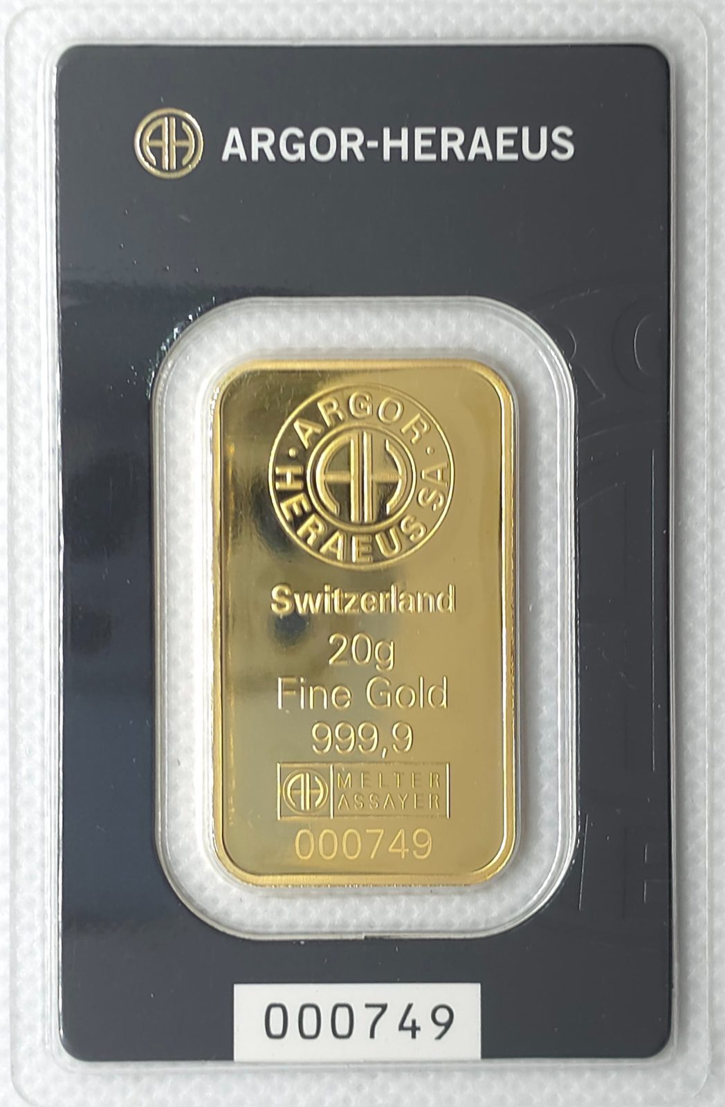 20g Argor Heraeus Gold Bar (Classic) image 3