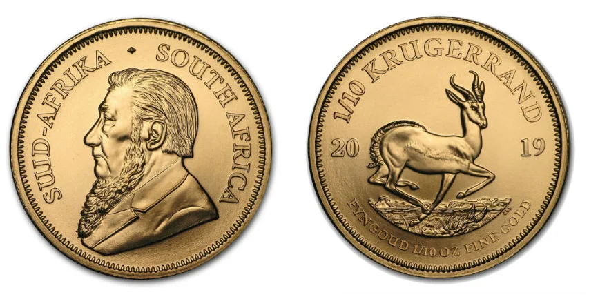 2pcs set - 0.1oz Krugerrand Gold Coin