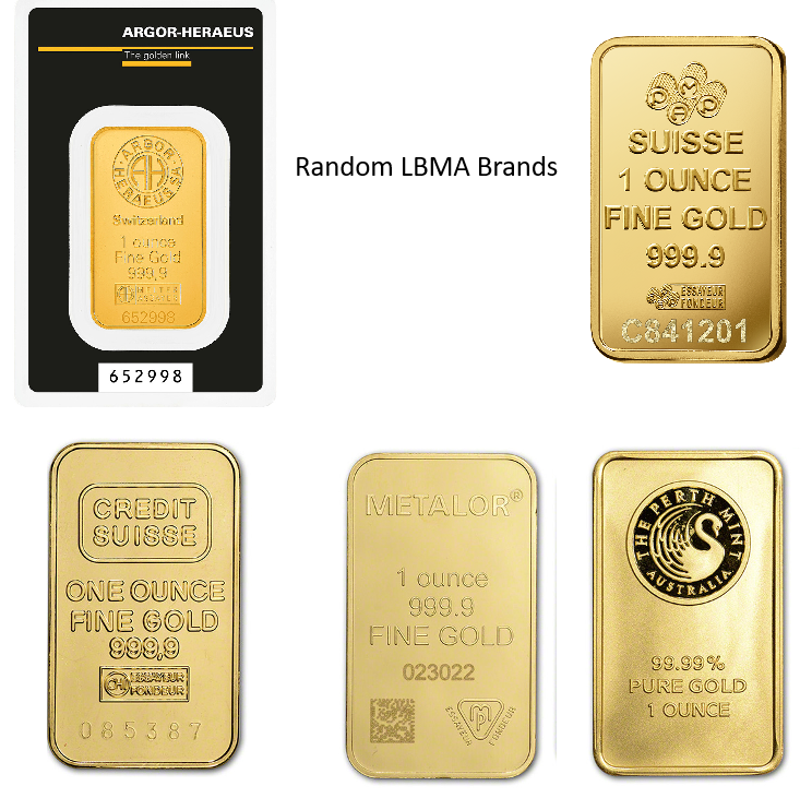 1oz LBMA Minted Gold Bars (Various Conditions)